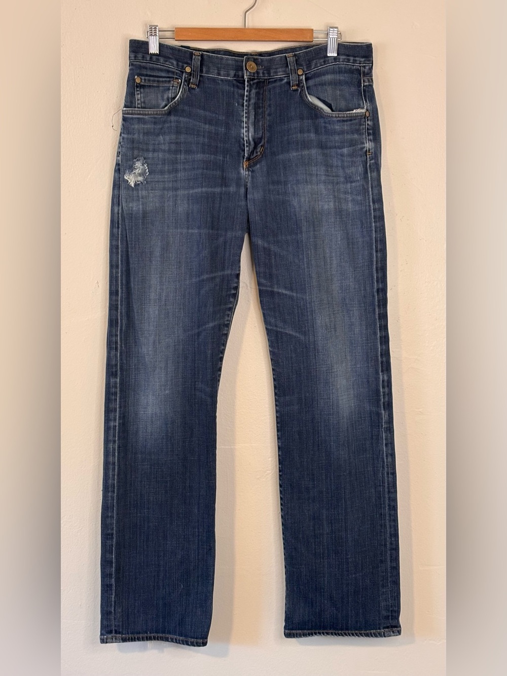 Citizens Of Humanity Evans Distressed Jeans Mens 34 Blue Denim Style 606D-132